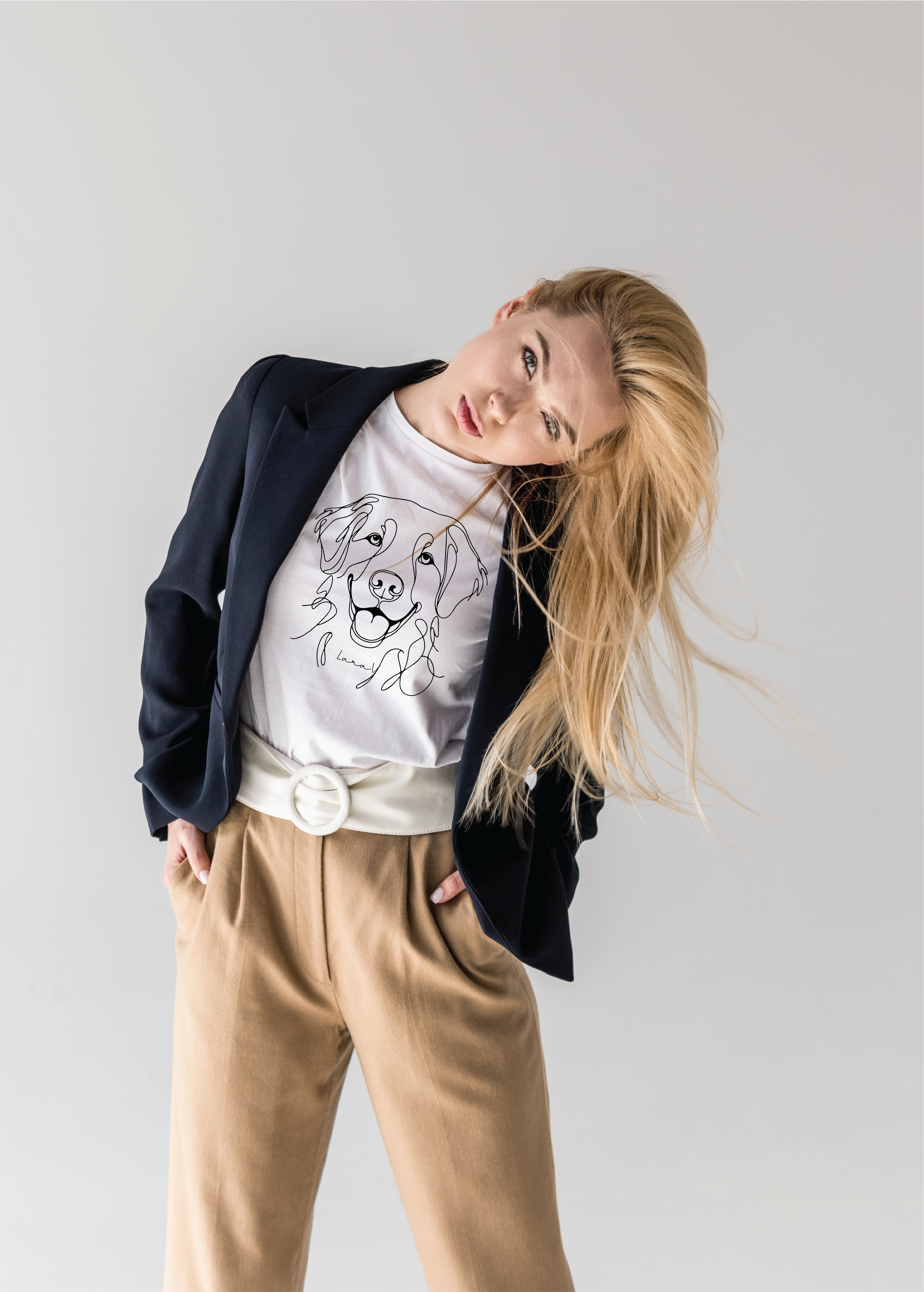 Labrador Retriever Minimal Inspired Ladies T-Shirt